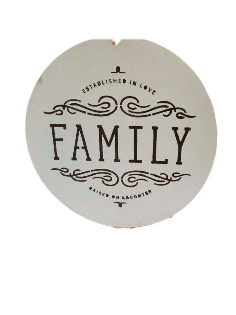 Rustic Farmhouse Family Wooden Sign 12 Inch Round